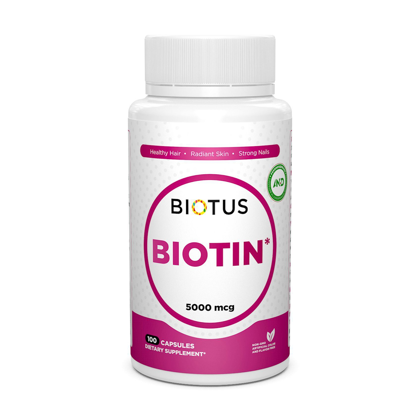 Біотин Biotus Biotin, 5000 мкг, 100 капсул